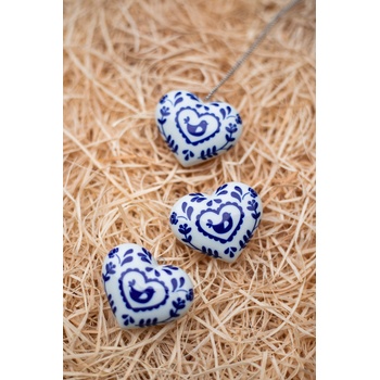 StehlikDesign brož Srdce Folklor modré 0172