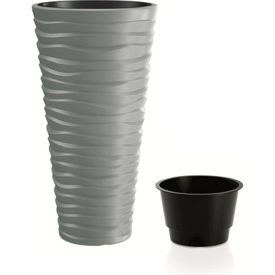Prosperplast Květináč SAND SLIM šedý kámen 39,0 cm