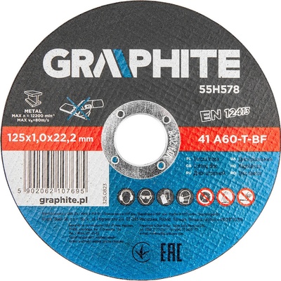 Graphite Kotouč 125 x 1,0 x 22,2 mm 55H578 10 ks