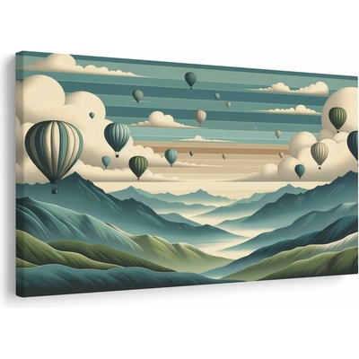 Obraz balóny nad horskou krajinou - 60x40