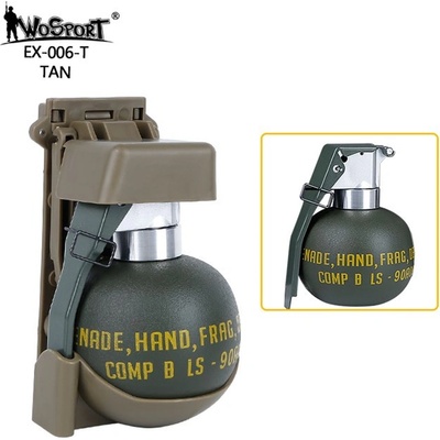 Wosport WST imitace granátu M67 s MOLLE sumkou písková