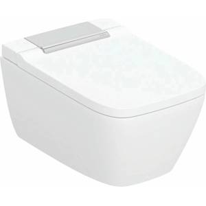 Geberit Окачена тоалетна чиния с капак с плавно затваряне и функция биде Geberit AquaClean Sela Square хром (146.250.21.1)