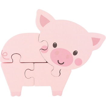 Image 1 of Orange Tree Toys Дървен пъзел Orange Tree Toys - Прасе, 4 части (OTT06740)