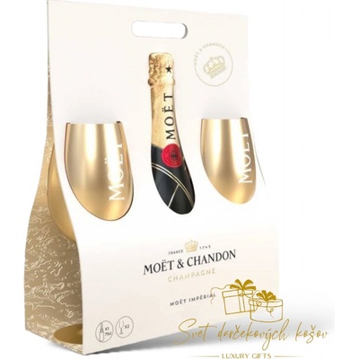 Moet & Chandon Brut Impérial 12% 0,75 l (darčekové balenie 2 zlaté poháre)
