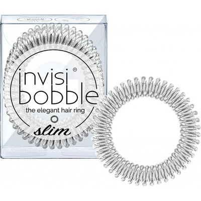 Tenká spirálová gumička do vlasů Invisibobble Slim Chrome Sweet Chrome - stříbrná, 3 ks (IB-SL-PC10003-2)