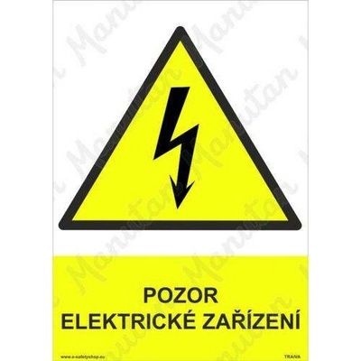 Pozor elektrické zařízení, plast 297 x 420 x 0,5 mm A3