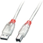 Lindy Кабел Lindy, от USB-A(m) към USB-B(m), 0.5m, прозрачен (41751)