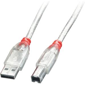 Lindy Кабел Lindy, от USB-A(m) към USB-B(m), 0.5m, прозрачен (41751)