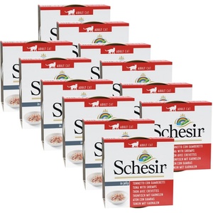 Schesir котка тон на риба и скариди в желе 12 x 85 г