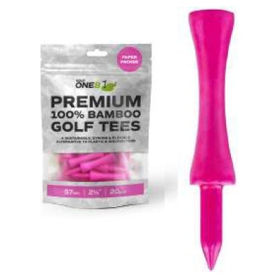 GOLF ONE8 Premium 100% Bamboo Golf Tees 57mm (2a1/4") - růžová 20ks – Zboží Dáma GOLF ONE8 Premium 100% Bamboo Golf Tees 57mm (2a1/4") - růžová 20ks – Zboží Dáma
