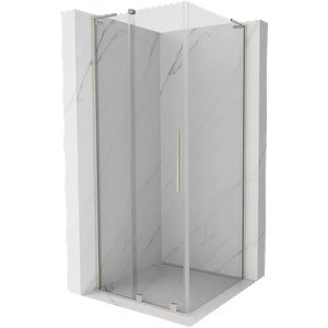 Mexen Velar L плъзгаща се душ кабина 120 x 120 см, прозрачна, матиран никел - 871-120-120-03-97 (871-120-120-03-97)
