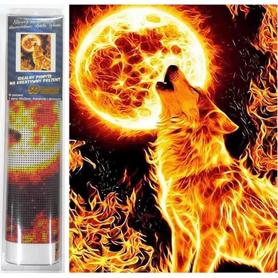 Norimpex - Puzzle Diamant painting: Fiery full moon 30x40cm - 1 - 39 piese