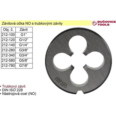 BUČOVICE TOOLS a.s. Závitové očko G3/8" NO trubkový závit