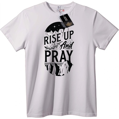 NOONEBRAND Тениска 'Изправи се и се моли' - XS, White