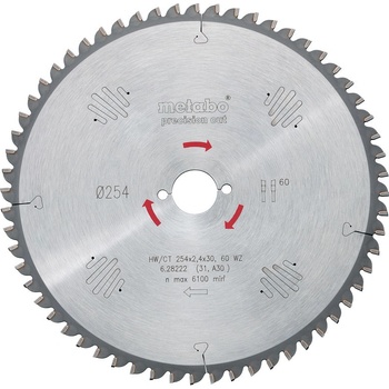 Metabo Pílový kotúč HW/CT 254x30, 40 WZ 20°