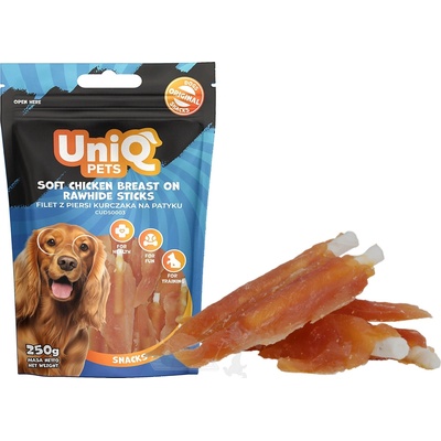 UNIQ Pets Kuřecí prsa na kalciové tyčce lízátko velké 250 g