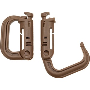 MFH Пластмасов карабинер molle, кафяв тен, 2 бр (27550r)