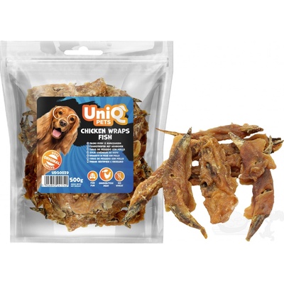 UNIQ PETS Rybičky obalené kuřecím masem měkké 500 g