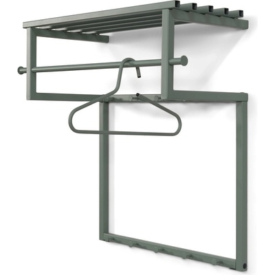 Spinder Design Сиво-зелена метална стенна закачалка с рафт 76 cm Rizzoli - Spinder Design (GW150-33)