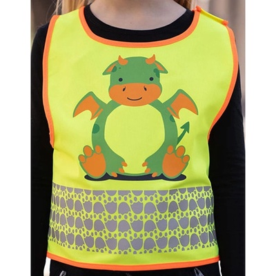 Korntex Wildlife detská reflexná vesta KX119K Dragon Yellow
