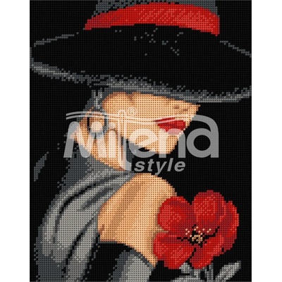 Milena Style Дама с мак - гоблен с щампа без конци