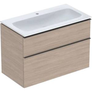 Geberit iCon - Шкаф с мивка, 90х48х63 см, 2 чекмеджета, KeraTect, дъб 502.333. JH. 1 (502.333.JH.1)