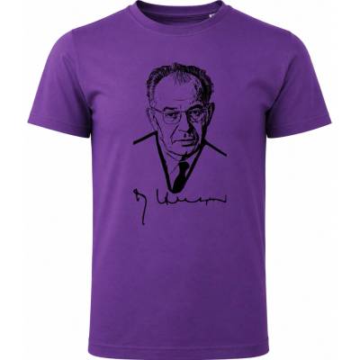 Maverprint tričko Gustav Husák retro dizajn Fialová