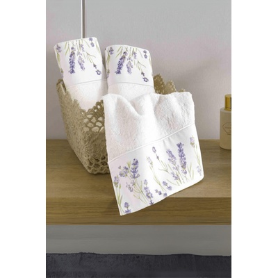 Soft Cotton Malé uteráky LAVENDER GARDEN 30x50 cm 3 ks. Biela Sada 3ks 30x50 cm