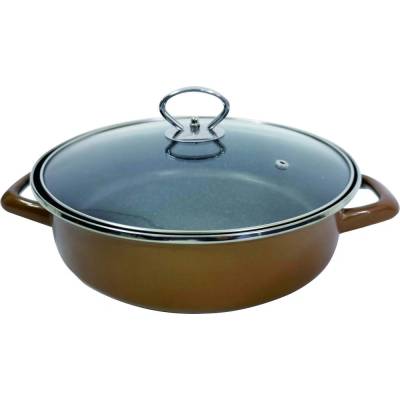 Rosberg 32 см меден цвят тава с капак и незалепващо покритие Rosberg модел R51222A32CT (R51222A32CT)