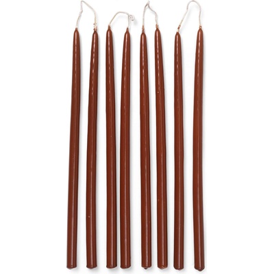 ferm LIVING Свещи Spike Slim ръждиво-кафяви 8 бр (1104266262)
