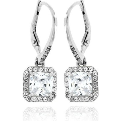 Zlatnictví U Kostela zlaté visací náušnice s bílými zirkony 41282