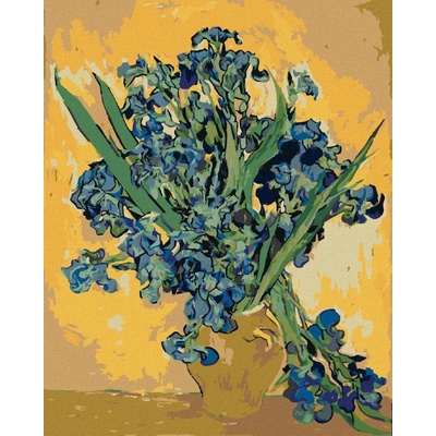 Zuty Malování Podle čísel Zátiší Váza S Kosatci Na Žlutém Pozadí Vincent Van Gogh 80 x 100 Cm