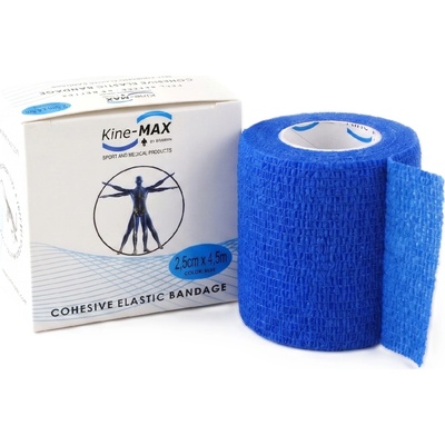 Kine-MAX Cohesive Elastic Bandage - Elastické samofixační obinadlo 2,5 cm x 4,5 m - modré