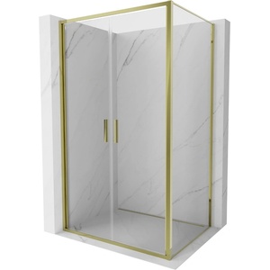 Mexen Exo-B Duo отваряема душ кабина 100 x 80 см, прозрачна, златна - 814-100-080-50-00 (814-100-080-50-00)