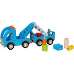 Goki Дървена играчка Goki - Автокран с ремарке (55875) - ozone