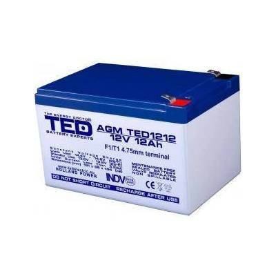 Ted electric Оловна Батерия TED ELECTRIC 12 V, 12 Ah- 152, 98, 96 mm, AGM, TED-12V-12-AGM