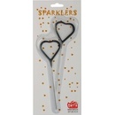 Prskavky ve tvaru srdce zlaté srdíčka 2 ks / 16,5 cm Valentýn Svatba YIWU1 EP-8010-G