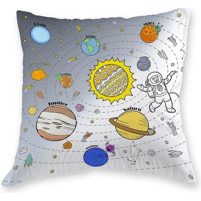 Veba polštář Gola satén Vesmír fixy 40x40