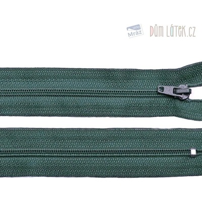 Zips špirálový 3mm nedeliteľný 40cm petrolejový/tmavo zelený