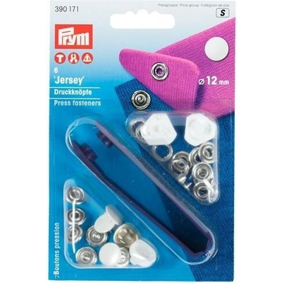 PRYM Knoflík stiskací JERSEY 12 mm - bílý