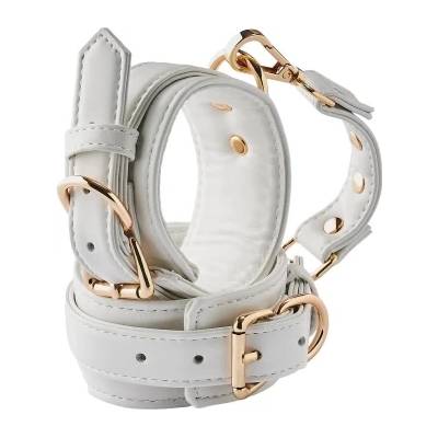 Dream Toys Луксозни белезници от еко кожа Blaze Elite бели