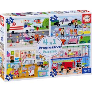 Educa Пъзел Educa 4 в 1 - Спасителен отряд 2 (EDU18903) - baby