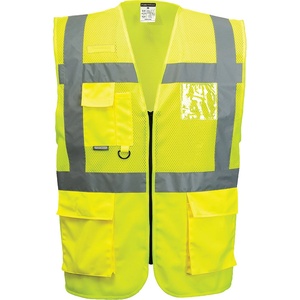 Portwest hi-vis madrid executive c496 / Светлоотразителна жилетка с мрежа - hv жълта 4xl (c496yer4xl)