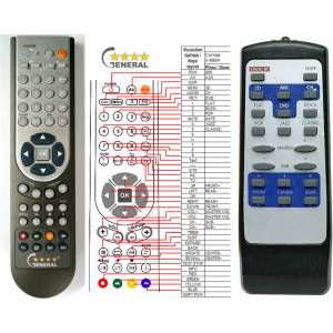 GENERAL COMEP X-8884 - съвместимо дистанционно управление на марката General (X-8884) Дистанционно