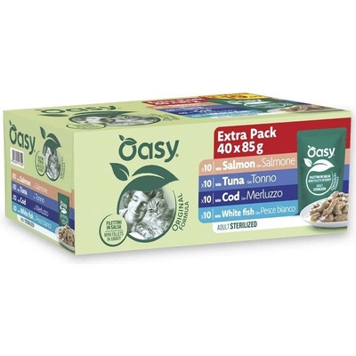 Oasy Cat Original Multipack Sterilizovaný Fish Selection 40 x 85 g
