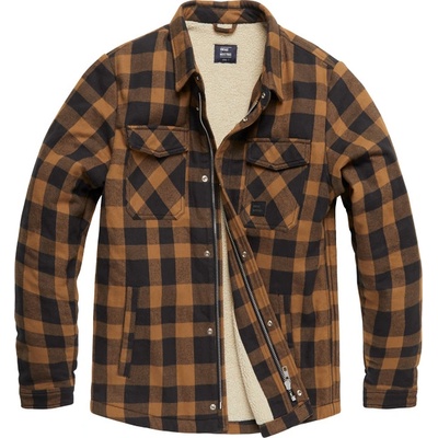 Vintage Industries zateplená kostkovaná košile Craft HeavyWeight Sherpa žlutá