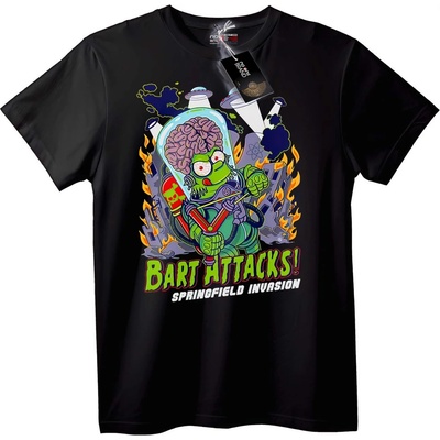 NOONEBRAND Тениска Барт Атакува! Нашествие в Springfield - 2XL, Black