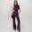 AX Paris Sparkle Halter Neck Draped Waist Jumpsuit - Plum
