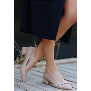 Erbil Shoes Дамски обувки с ток - Бежови #406461 (406461_Бежов)