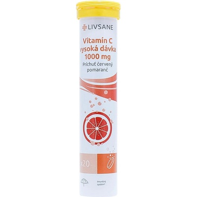 Livsane Vitamín C 1000 mg vysoká dávka 20 šumivých tabliet